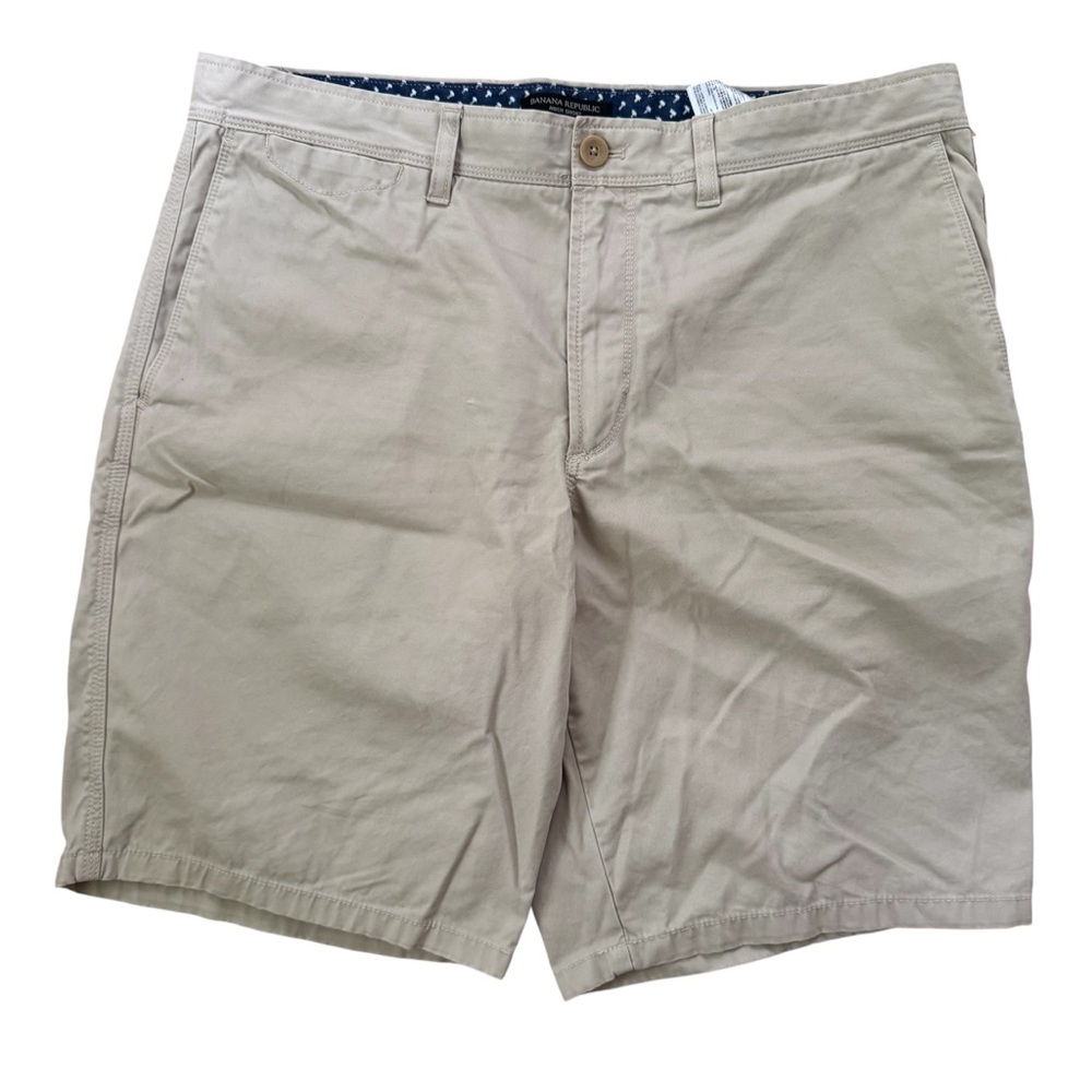 Banana‎ Republic Men’s Aiden Chino Shorts Khaki Tan Size 35 100% Cotton